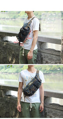 Blue Denim Mens Casual Waist Bag Fanny Packs Blue Jean Hip Bag Bum Bags For Men - iwalletsmen