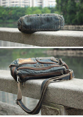 Blue Denim Mens Womens Side Bag Courier Bag Blue Jean Messenger Bag For Women - iwalletsmen