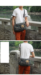 Blue Denim Mens Womens Side Bag Courier Bag Blue Jean Messenger Bag For Women - iwalletsmen