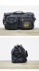 Blue Denim Mens Womens Side Bags Handbag Blue Jean Messenger Bag Courier Bags For Women - iwalletsmen