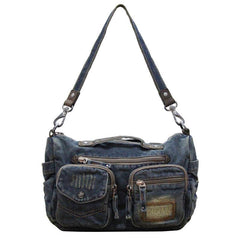 Blue Denim Mens Womens Side Bags Handbag Blue Jean Messenger Bag Courier Bags For Women - iwalletsmen