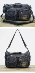 Blue Denim Mens Womens Side Bags Handbag Blue Jean Messenger Bag Courier Bags For Women - iwalletsmen