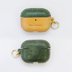 Leather AirPods Pro Case with Wristlet Strap Contrast Color Leather AirPods Case Airpod Case Cover - iwalletsmen