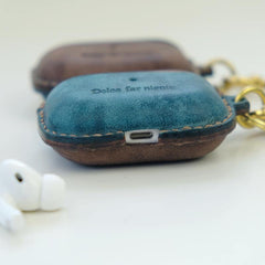 Yellow Leather AirPods Pro Case with Wristlet Strap Contrast Color Leather AirPods Case Airpod Case Cover - iwalletsmen