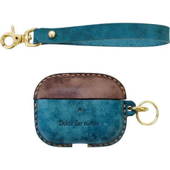Camouflage Leather AirPods Pro Case with Wristlet Strap Contrast Color Leather AirPods Case Airpod Case Cover - iwalletsmen