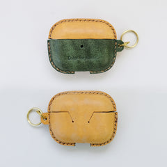 Leather AirPods Pro Case with Wristlet Strap Contrast Color Leather AirPods Case Airpod Case Cover - iwalletsmen