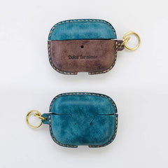 Camouflage Leather AirPods Pro Case with Wristlet Strap Contrast Color Leather AirPods Case Airpod Case Cover - iwalletsmen
