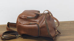 Blue Cool Mens Leather Hiking Backpack Travel Backpack Leather Backpack for Men - iwalletsmen