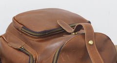 Blue Cool Mens Leather Hiking Backpack Travel Backpack Leather Backpack for Men - iwalletsmen