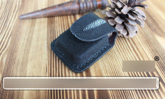 Mens Black Leather Classic Zippo Lighter Handmade Case Zippo Lighter Holder with Belt Loop - iwalletsmen