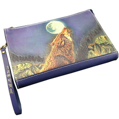 Black Handmade Tooled Leather Tiger Clutch Wallet Wristlet Bag Clutch Purse For Men - iwalletsmen