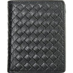 Braided Leather Mens Small Wallets Bifold Slim Front Pocket Wallet for Men - iwalletsmen