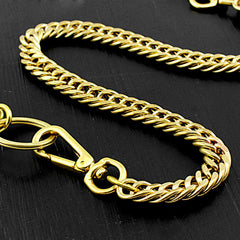 Brass Cool Pants Chain Motorcycle Biker Wallet Chain Gold Long Wallet Chain For Men - iwalletsmen