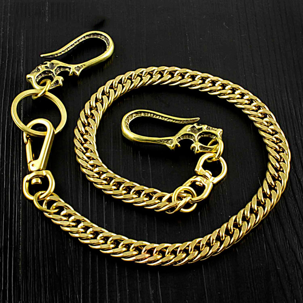 Cool Wolf Brass Mens wallet Chain Wolf Biker Chain Wallet Pants Chain –  iChainWallets