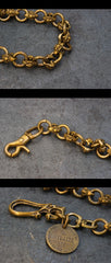 Badass Skull Brass Biker Wallet Chain 1%er Wallet chain 18'' gold pants chain For Men - iwalletsmen