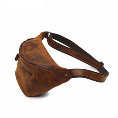 Brown LEATHER MENS FANNY PACK FOR MEN BUMBAG Black WAIST BAGS FOR MEN - iwalletsmen