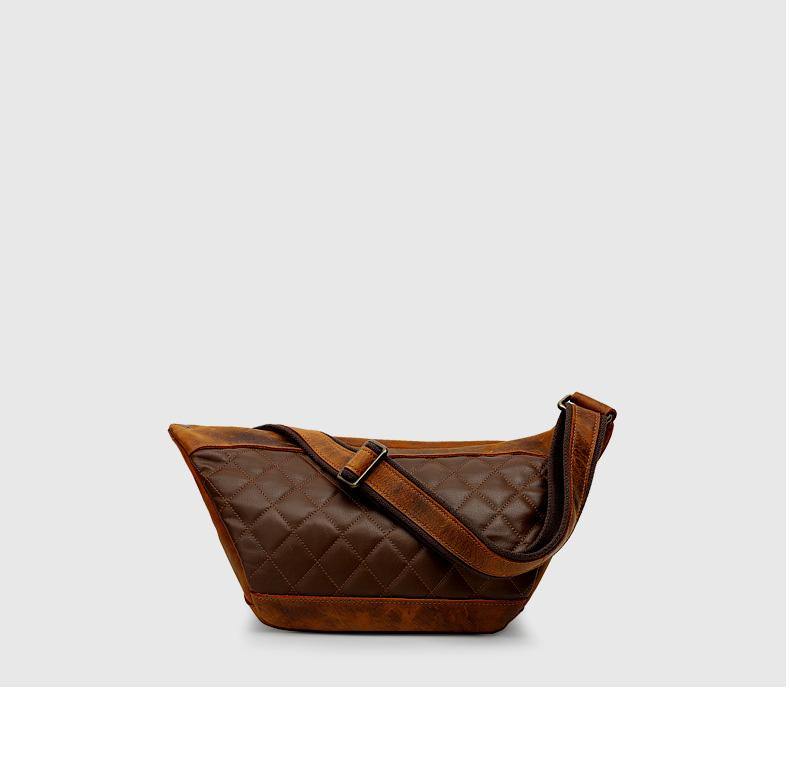 Waist Bag for Man Brown Color Check Design Kamr Bag for Boys