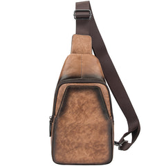Blue LEATHER MENS Sling Bags Sling Pack One Shoulder Backpack Blue Chest Bag For Men - iwalletsmen