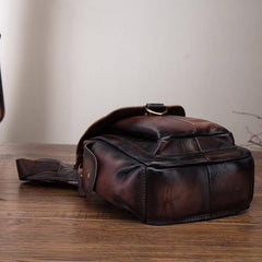 Coffee Leather Men Belt Pouch Vintage Drop Leg Bag Biker Purse Side Belt Bag for Men - iwalletsmen