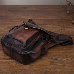Coffee Leather Men Belt Pouch Vintage Drop Leg Bag Biker Purse Side Belt Bag for Men - iwalletsmen