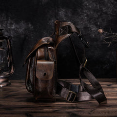 Coffee Leather Men Belt Pouch Vintage Drop Leg Bag Biker Purse Side Belt Bag for Men - iwalletsmen