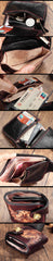 Brown Handmade Tooled Hannya Leather Mens Small Bifold Biker Wallet billfold Wallet For Men - iwalletsmen