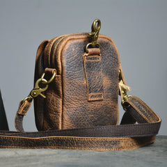Brown LEATHER MEN Belt Pouch Phone Vintage Belt Bag Waist BAG Mini Side Bag FOR MEN