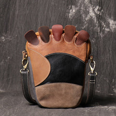 Brown Leather Bigfoot Messenger Bags Small Tablet Messenger Bag Side Bag For Men