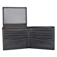 Black Leather Billfold Wallet for Men Black Bifold Wallet Coffee Leather Small Wallet For Men - iwalletsmen