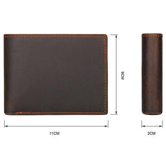 Black Leather Billfold Wallet for Men Black Bifold Wallet Coffee Leather Small Wallet For Men - iwalletsmen