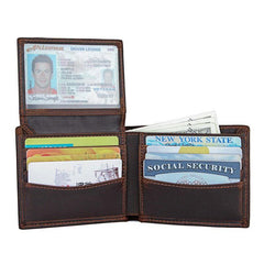 Black Leather Billfold Wallet for Men Black Bifold Wallet Coffee Leather Small Wallet For Men - iwalletsmen
