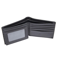 Black Leather Billfold Wallet for Men Black Bifold Wallet Coffee Leather Small Wallet For Men - iwalletsmen