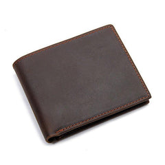 Black Leather Billfold Wallet for Men Black Bifold Wallet Coffee Leather Small Wallet For Men - iwalletsmen