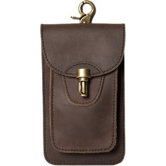 Leather Cell Phone Holster Mens Brown Belt Pouch Leather Waist Bag BELT BAG With Belt Clip For Men