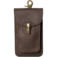 Brown Leather Cell Phone Holster Mens Belt Pouch Leather Waist Bag BELT BAG With Belt Clip For Men