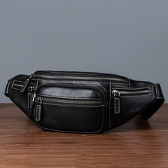 Compact Leather Fanny Packs Waist Bags Mens Sling Packs Bum Bags for Men