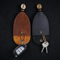 Brown Leather Draw Men and Women's Key Wallet Black Key Case Car Car Key Holder For Men - iwalletsmen