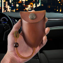 Brown Leather Draw Men and Women's Key Wallet Black Key Case Car Car Key Holder For Men - iwalletsmen