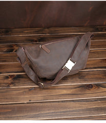 Brown Leather Fanny Packs Large Waist Bags Mens Hip Packs Sling Bags Sling Pack for Men