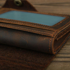 Coffee Leather Long Wallet for Men Trifold Long Wallet Leather Multi-Cards Wallet For Men - iwalletsmen