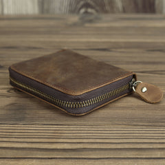 Brown Leather Men Billfold Wallet Leather Black Vertical Bifold Wallet with Coin Pockets For Men - iwalletsmen