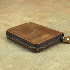 Brown Leather Men Billfold Wallet Leather Black Vertical Bifold Wallet with Coin Pockets For Men - iwalletsmen