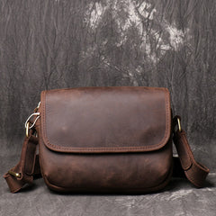 Brown Leather Men's Small Messenger Bag Side Bag Mini Shoulder Bag For Men