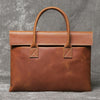 Coffee Leather Mens Briefcase Brown 15 inches Work Handbag Business Bag For Men