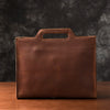 Coffee Leather Mens Briefcases Work Handbag 13 inches Laptop Business Bag For Men