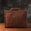 Brown Leather Mens Briefcase Brown Work Handbag 13 inches Laptop Business Bag For Men