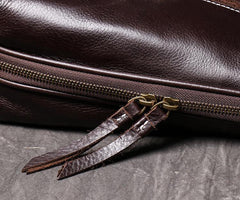 Brown Leather Mens Business 15.6 inches Laptop Work Briefcase Handbag Briefcase Business Bags For Men - iwalletsmen