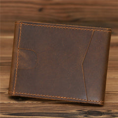 Coffee Leather Mens License ID Wallets Front Pocket Wallet Cards Wallet for Men