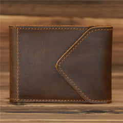 Brown Leather Mens License ID Wallets Front Pocket Wallet Cards Wallet for Men