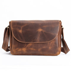Vintage Brown Leather Mens Side Bag Messenger BAG School Courier Bag FOR MEN